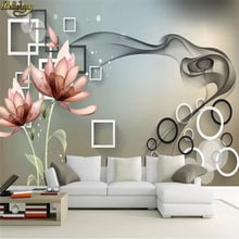 beibehang Custom 3d wallpaper mural dreamy transparent flower 3D stereo TV background wall papers home deco papel de parede 2024 - buy cheap