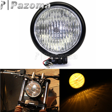 Black Motorcycle Vintage 4.5" H4 Headlight Retro Front Headlamp For Harley Old School Bobber Chopper Cafe Racer Sportster Custom 2024 - buy cheap