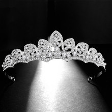 Floralbride-Tiara de boda de cristal con diamantes de imitación, accesorios para el cabello, de aleación, para damas de honor, Princesa, joyería para mujer 2024 - compra barato