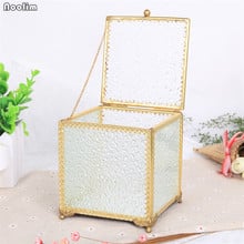 Nordic Creative Copper Jewelry Storage Box Micro Landscape Irregular Square Glass Flower Container Cosmetic Makeup Organizer 2024 - buy cheap