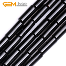 Wholesale! 6x16mm Column Shape Black Agates Beads Natural Stone Beads DIY Loose Beads For Jewelry Making Strand 15" Gem-inside 2024 - buy cheap