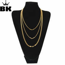Hip Hop Stainless Steel Cuban Chain Size 20inch /24inch /27.5inch Gold silver color Cuban Curb Link Chain Necklace 2024 - buy cheap