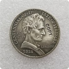 1918 Illinois Centennial Half Dollar Copy Coin commemorative coins-replica coins medal coins collectibles 2024 - buy cheap