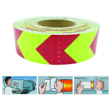 50mmx1M Yellow Red Arrow PET Reflective Tape Reflective Safety Warning Tape Good Viscous Waterproof Long Service Life 2024 - buy cheap