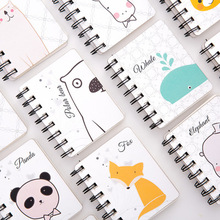 Bloco de notas bobina de desenho animado, material de papelaria fofo animal planejador de bolso notebook portátil, material escolar planejador de bolso, 1 peça 2024 - compre barato