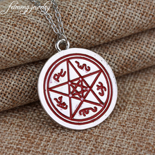 Supernatural Red Pentagram Necklace Devil's Trap Pentacle Protection Star Amulet Pendant Jewelry For Women And Men Gifts 2024 - buy cheap