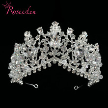 Classic Silver Color Wedding Tiara Crown Rhinestone Crystal Queen Women Bridal Hair Accessories Headpiece Hair Jewelry RE3052 2024 - buy cheap