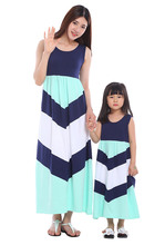 Mommy and me family matching mother daughter dresses clothes striped mom and daughter dress kids parent child outfits 2024 - buy cheap