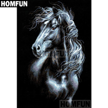 HOMFUN Full Square/Round Drill 5D DIY Diamond Painting "Animal horse" Embroidery Cross Stitch 5D Home Decor Gift A01910 2024 - buy cheap