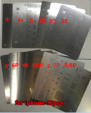 13pcs/lot BGA reballing Solder template stencil BGA IC Chipset for iphone 8 8plus 7 7plus 6s 6splus 6 6plus SE 5s 5c 5 4s 4 2024 - buy cheap
