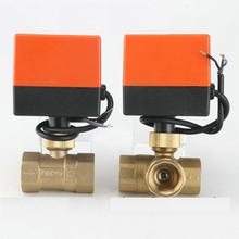 DN20(G 3/4") AC220V 3 way 3 wires electric actuator brass ball valve,Cold&hot water vapor/heat gas brass motorized ball valve 2024 - buy cheap