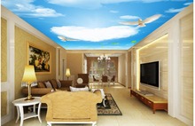 Custom 3d photo wall paper Cloud blue sky dove ceiling 3d wallpaper modern for living room murals ceiling parded papel 2024 - buy cheap