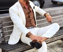 The latest jacket and pants casual ivory suit men's pants slim suit men's business tuxedo suit jacket custom 2 piece 2024 - buy cheap