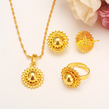 Bangrui-Conjunto de collar y pendientes para mujer y niña, nuevo colgante de Color dorado, joyería 2024 - compra barato