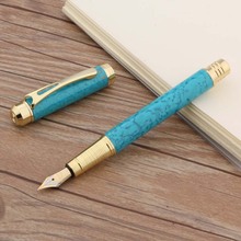 Gift METAL Golden Fountain Pen Trim Color Luxury Turquoise 0.5mm pen Stationery Office School Supplies Writing ink pens 2024 - buy cheap