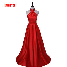 FADISTEE New arrival Long Evening Dresses Beaded halter Floor Length Prom Dresses Vestido De Festa backless dress long style 2024 - buy cheap