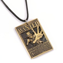 MS Jewelry ONE PIECE Wanted Poster Necklace Ace Warrant Pendant Necklace Friendship Men Women Anime Choker Accessories 2024 - buy cheap