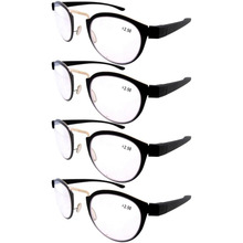 R11042 Black-Gold Eyekepper 4-Pack Plastic Retro Vintage Reading Glasses +1.0/1.25/1.5/1.75/2.0/2.25/2.5/3.0/3.5 2024 - buy cheap