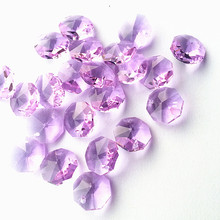 100pcs/lot,14mm Purple Crystal Glass Octagon Beads in One Hole for Diy Chandelier Parts Beads Decration Supples, HOT SALE 2024 - buy cheap