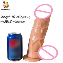Dopamonkey dildo realista grande e grande, brinquedos sexuais eróticos com ventosa, para mulheres, super grosso, grande, pênis 2024 - compre barato