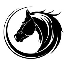 14*12.2CM Creative Arc Horse Head Car Styling Bumper Decal Personality Car Sticker Black/Silver S1-2016 2024 - buy cheap