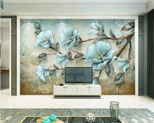 Beibehang papel de parede personalizado retro flores e pássaros, simples abstrato tv de fundo paredes de casa decoração fundo 3d 2024 - compre barato