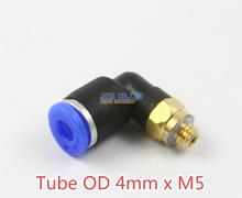 20 Pieces Tube OD 4mm x M5 Male Elbow Pneumatic Connector Push In To Connect Fitting One Touch Quick Release Air Fitting 2024 - buy cheap