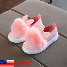 Princess Infant Kid Baby Girls Cute Princess Rabbit Anti-slip Soft Sole Shoes Fluffy  Baby Casual Shoes US 2024 - buy cheap