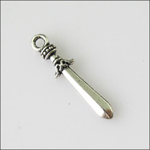 60Pcs Antiqued Silver Color Tiny Weapon Arms Sword Charms Pendants 5x22.5mm 2024 - buy cheap