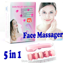 Novo design cuidados de beleza para senhoras massagem facial relaxar pele morta remover 5 em 1 rosto massageador escova facial massageador 2024 - compre barato