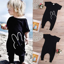 2016 Newborn Infant Baby Boy Girl Quote Short Sleeve Bunny Romper Toddler Jumpsuit Playsuit Clothes 3M-4Y 2024 - buy cheap