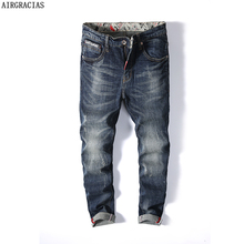 AIRGRACIAS мужские джинсы, классические прямые джинсы в ретро-стиле, размер 28-40 2024 - купить недорого