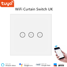 WiFi Remote control Smart Curtain Switch Wifi Shutter switch Voice touch App control UK standard Tempered Glass panel Alexa 2024 - buy cheap