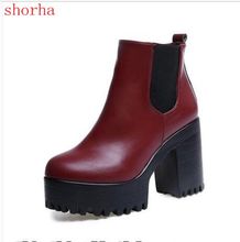 Botas de tacón cuadrado para mujer, zapatos de tacón alto hasta el muslo, con plataforma, de cuero PU, color negro, para otoño 2024 - compra barato