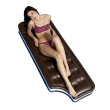 Colchón de aire inflable de chocolate para adultos, colchón de gran tamaño de 180CM, juguetes flotantes para fiesta en la piscina, cama de agua, anillo de natación, respetuoso con el medio ambiente 2024 - compra barato