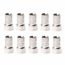 10Pcs F type Connector Satellite Plug for Coaxial Cable RG6 Satellite TV Antenna Silver Nickel Plating Connectors 2024 - compra barato