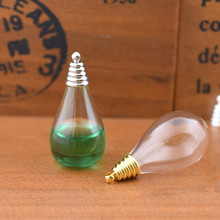 10set hollow glass drop vase with cap set glass vials pendant glass bottle jewelry pendant globe jewelry findings 2024 - buy cheap