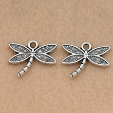 KJjewel Tibetan Silver Plated Dragonfly Charm Pendant Jewelry Making Diy Accessories Jewelry Findings 14x18mm 2024 - buy cheap