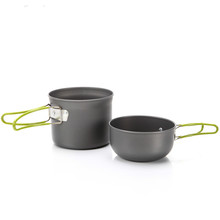 2pcs Outdoor camping picnic hot pot portable non-stick aluminum alloy campismo kitchen cauldron ultralight cooking set cookware 2024 - buy cheap