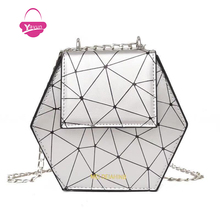 Fashion Handbags Women Metal Clutches Top Quality Hexagon Mini Party Black Evening Purse Silver Bags Gold Box Clutch 3 colors 2024 - buy cheap