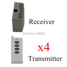 Controle remoto 433/315 mhz, 4 transmissor e receptor 1, DC 12 V 4 CH RF Wireless Switch Controle Remoto Sistema de SKU: 5038