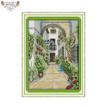 Joy Sunday F843 Free Shipping 14CT 11CT Counted and Stamped The Doorway Needlepoints Embroidery DIY Cross Stitch Kits 2024 - buy cheap