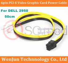 Tarjeta gráfica de vídeo PCI-E de 6 pines para DELL 100 PE1950 PE2950, Cable convertidor de potencia, 50CM, 2950 piezas, envío gratis por DHL 2024 - compra barato