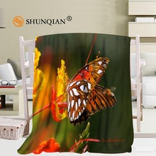 Custom Blanket Butterfly Flowers Soft Blanket DIY Your Picture Decoration Bedroom Size 56x80Inch,50X60Inch,40X50Inch 2024 - buy cheap