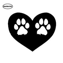 HotMeiNi Dog Paw Print Heart Love Fashion Car Sticker Vinyl Decal Waterproof Black/Silver 13*10.3cm 2024 - buy cheap