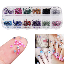 3000pc AB Colorful Nail Art Rhinestones 3d Tiny Glitter Nail Tips Decorations Silver Flatback Charm Jewelry Manicure Accessories 2024 - buy cheap