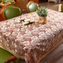 Toalha de mesa solúvel em água do campo damask, toalha de mesa bordada com flores estilo europeu lavável 2024 - compre barato