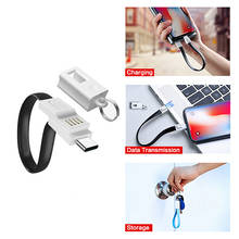 Portable USB Charger Cable For Huawei Samsung S10 A50 Keychain Short Charging Cord For Xiaomi Type-C Micro usb Phone Data Wire 2024 - buy cheap