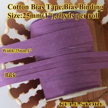 Free shipping-100% Cotton Bias tape,bias binding tape size:25mm,2.5cm,1",30yds  purple/ violet fold Good quality for wholesales 2024 - buy cheap