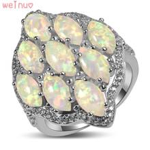 Weinuo White Fire Opal White Crystal Ring 925 Sterling Silver Top Quality Fancy Jewelry Wedding Ring Size 5 6 7 8 9 10 11 A322 2024 - buy cheap